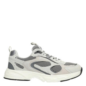 leren sneakers grijs/wit