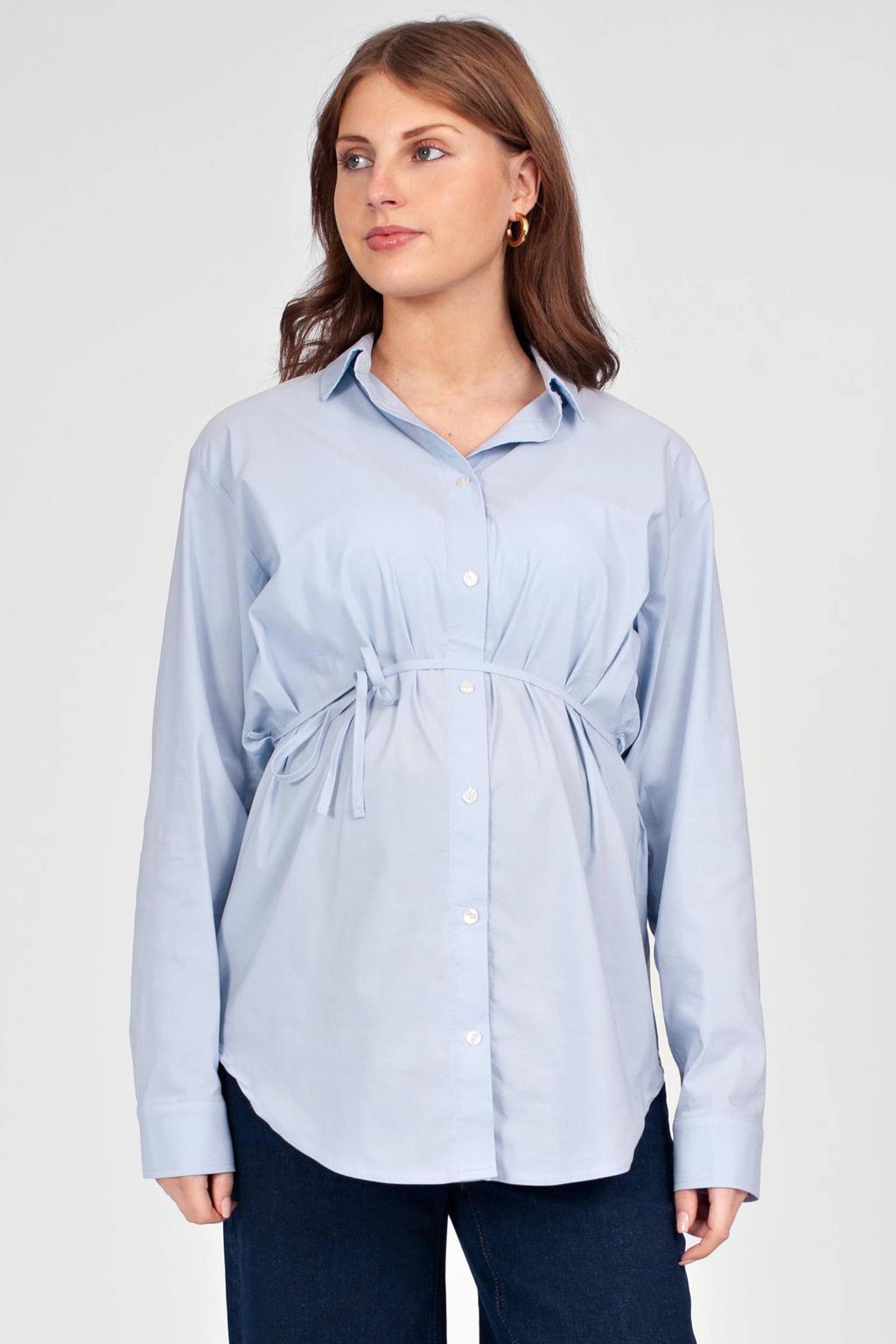 LOVE2WAIT zwangerschaps blouse lichtblauw