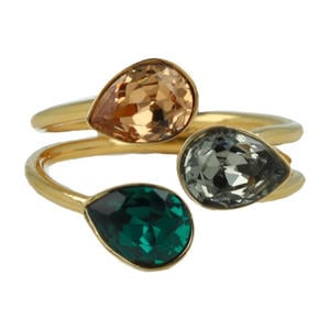 gold plated ring met Swarovski kristallen CLA1655