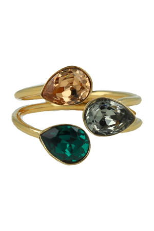 gold plated ring met Swarovski kristallen CLA1655