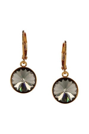 gold plated oorbellen met Swarovski kristallen Blossom