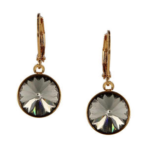 gold plated oorbellen met Swarovski kristallen Blossom