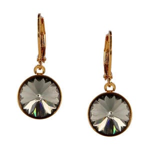 gold plated oorbellen met Swarovski kristallen Blossom