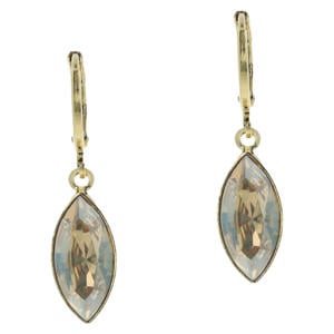 gold plated oorbellen met Swarovski kristallen Blossom