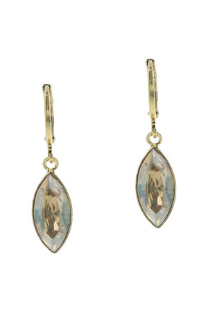 gold plated oorbellen met Swarovski kristallen Blossom
