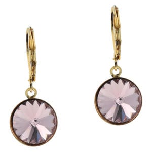gold plated oorbellen met Swarovski kristallen Blossom