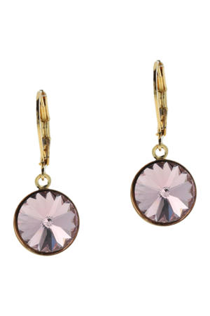 gold plated oorbellen met Swarovski kristallen Blossom
