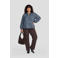 GREAT LOOKS blousetop met strikkraag panterprint blauw/bruin