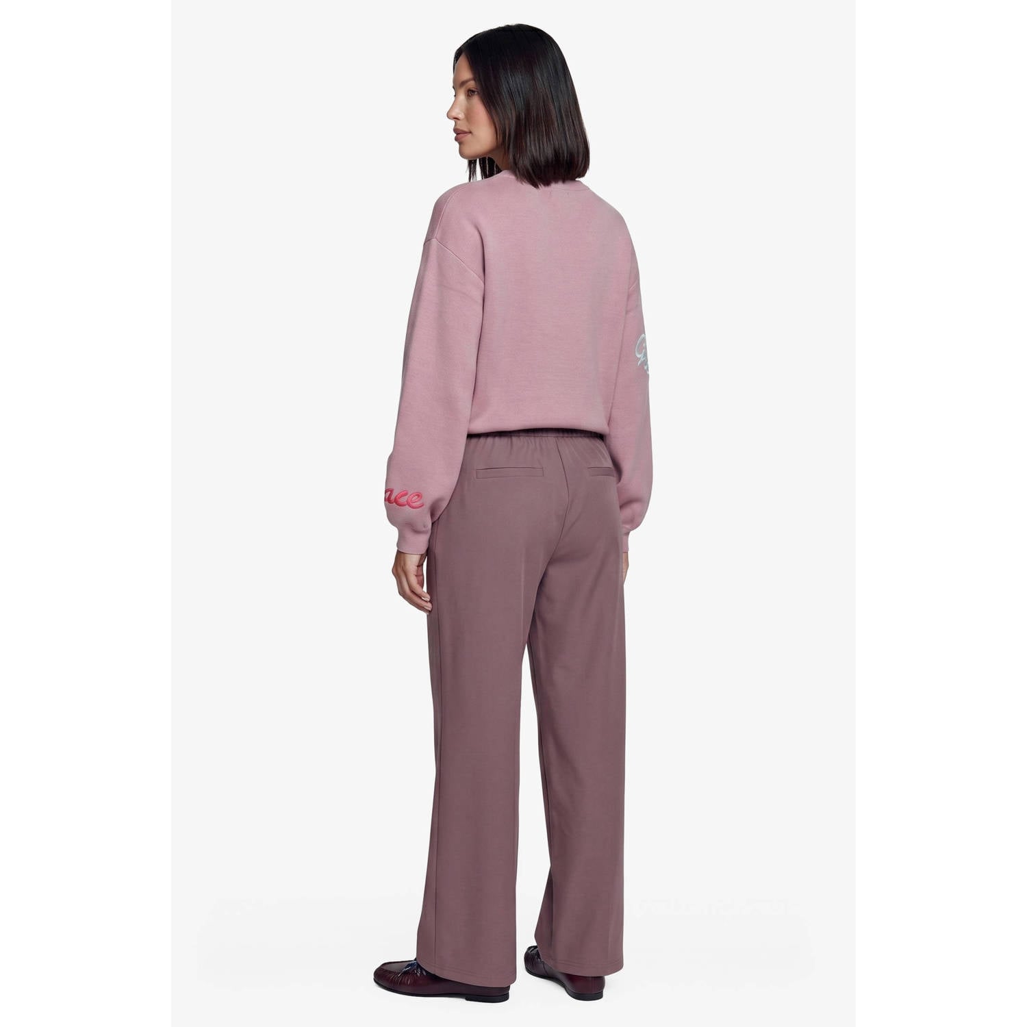 FLURESK sweater met borduursels oudroze