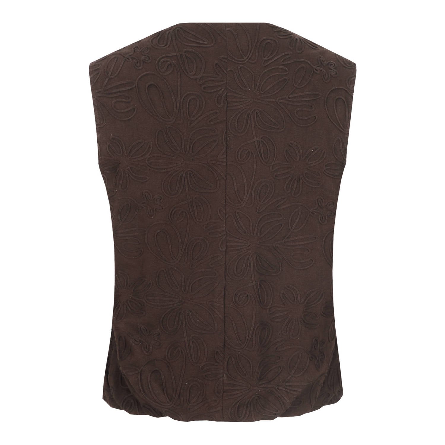 FLURESK gilet met borduursels bruin