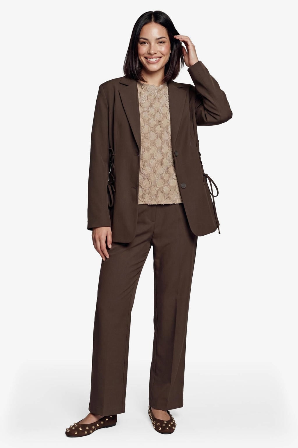 FLURESK regular fit blazer - bruin