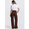 JANSEN Amsterdam wide leg regular waist broek bruin