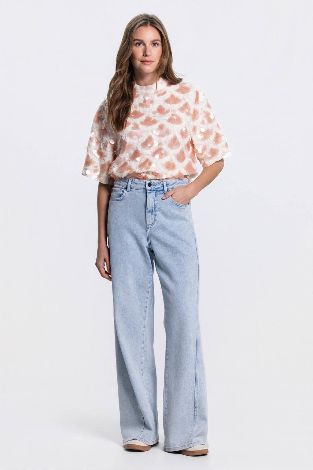 JANSEN Amsterdam top met pailletten roze
