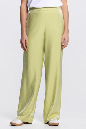 wide leg regular waist broek groen