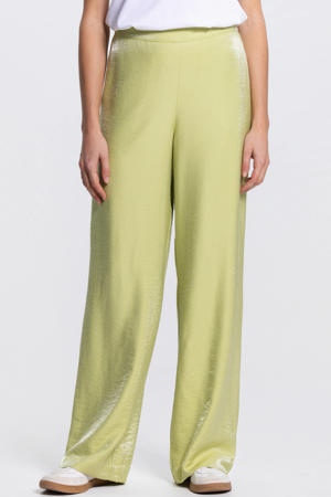 wide leg regular waist broek groen