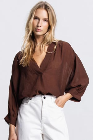 blouse bruin