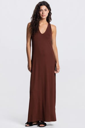 maxi jurk bruin