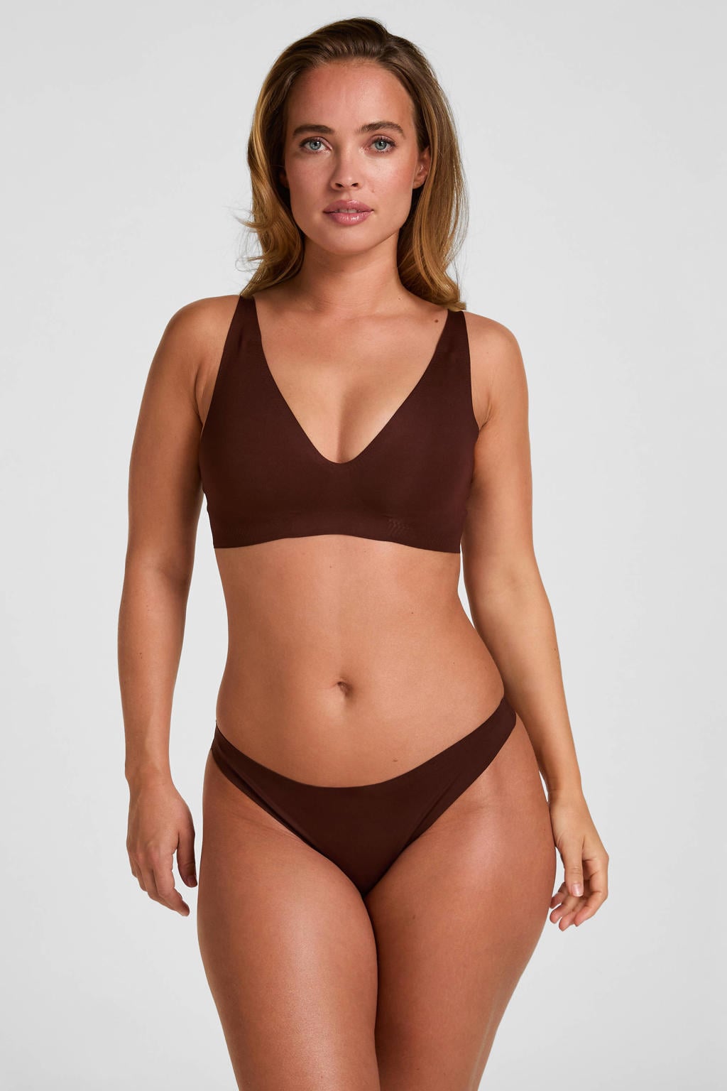 Hunkemöller Super Comfort voorgevormde seamless bh zonder beugel - donkerbruin