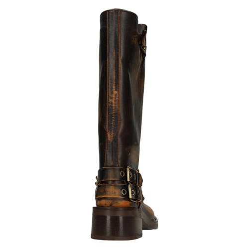 Sacha leren bikerboots bruin/goud