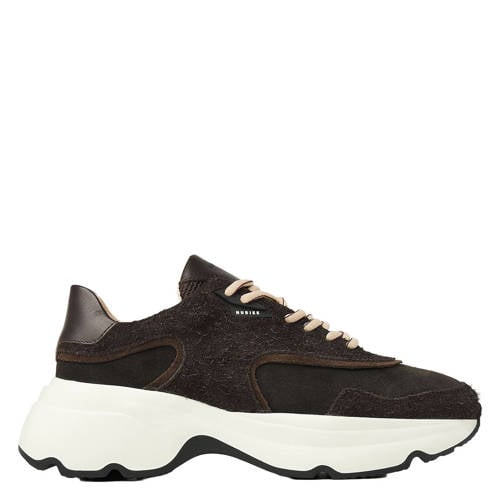 Nubikk Ross Zay chunky leren sneakers donkerbruin