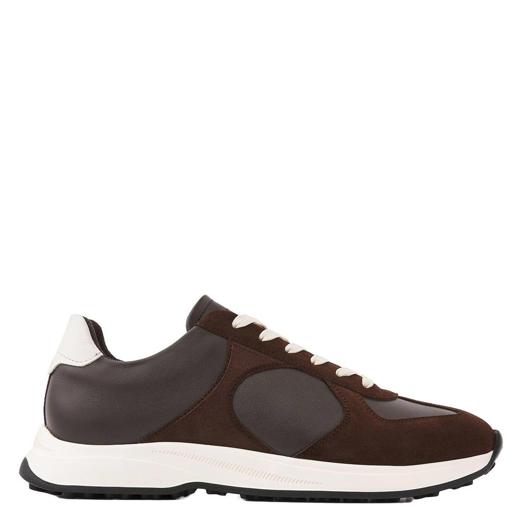 Donkerblauwe heren Nubikk suède sneakers - met veters
