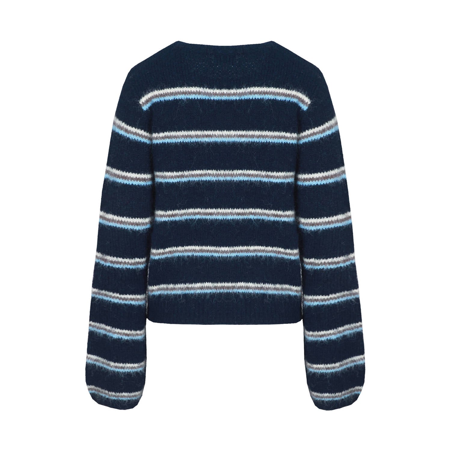 FLURESK gebreide gestreepte trui blauw