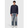 Pure Path katoenen regular fit trui met backprint - donkerblauw