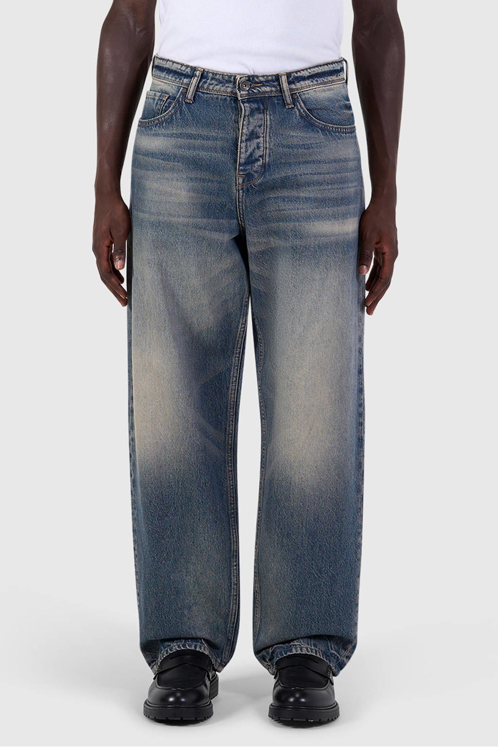 Pure Path Chase loose fit jeans - denimblauw/groen