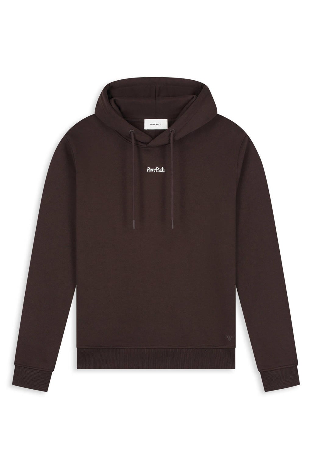 Pure Path regular fit hoodie met backprint - donkerbruin