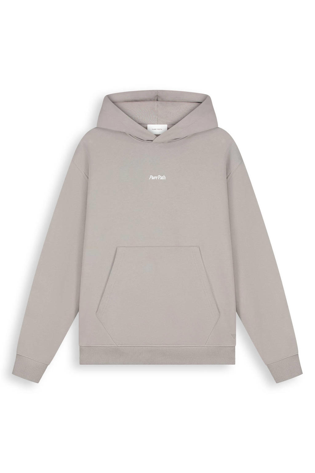 Pure Path oversized hoodie met backprint - taupe