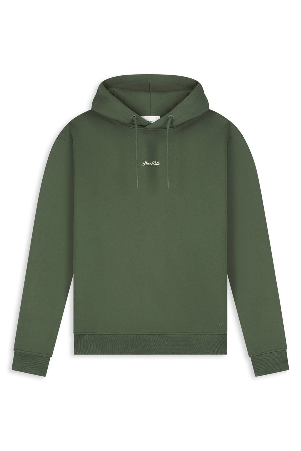 Pure Path regular fit hoodie met backprint - dark army