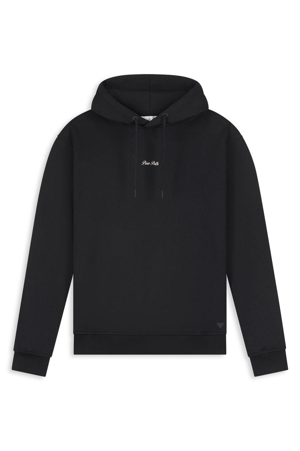 Pure Path regular fit hoodie met backprint - zwart