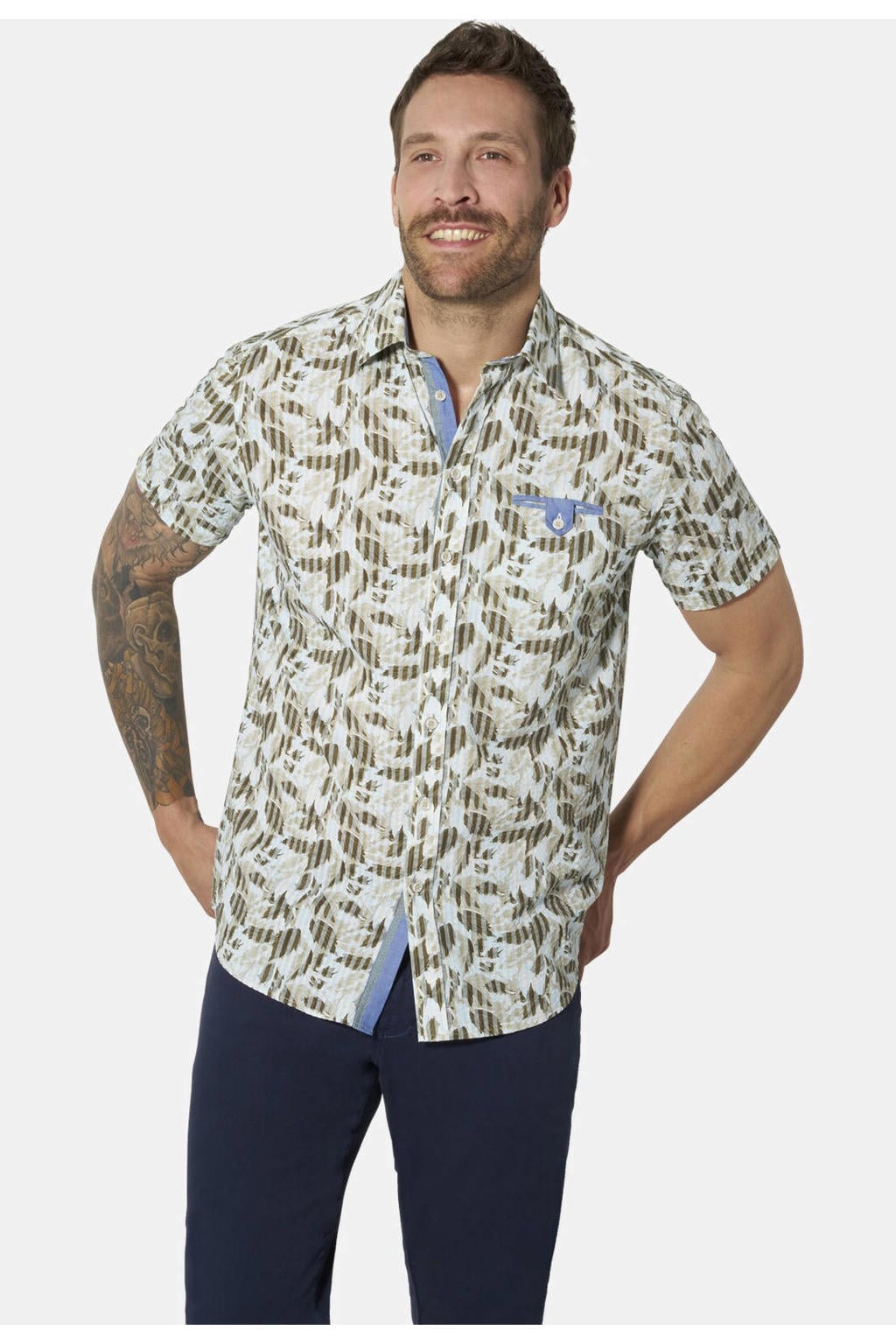 Babista regular fit overhemd Plus Size met print - groen