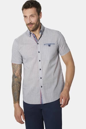 regular fit overhemd met print, Plus Size - blauw