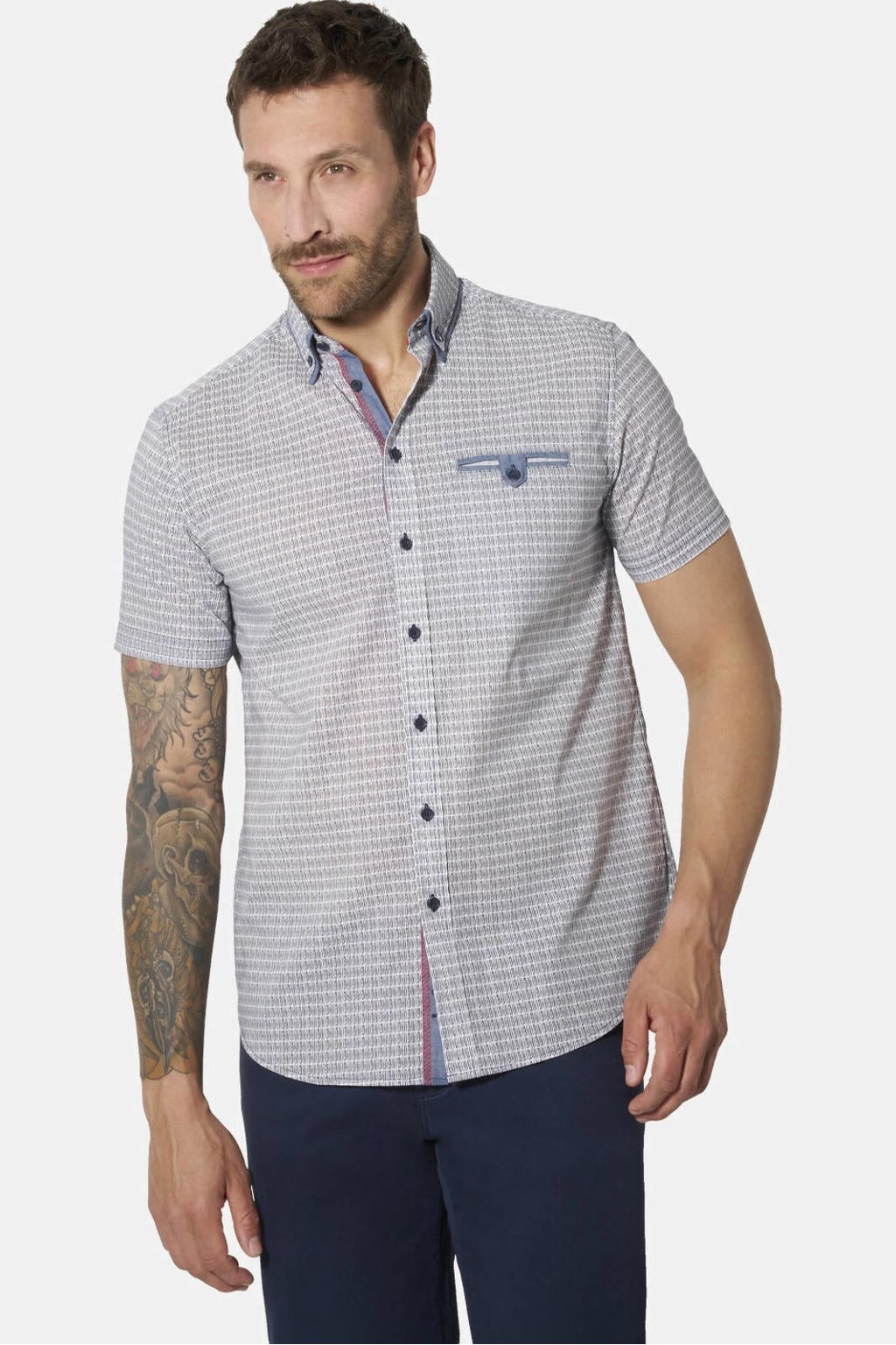 Babista regular fit overhemd met print, Plus Size - blauw