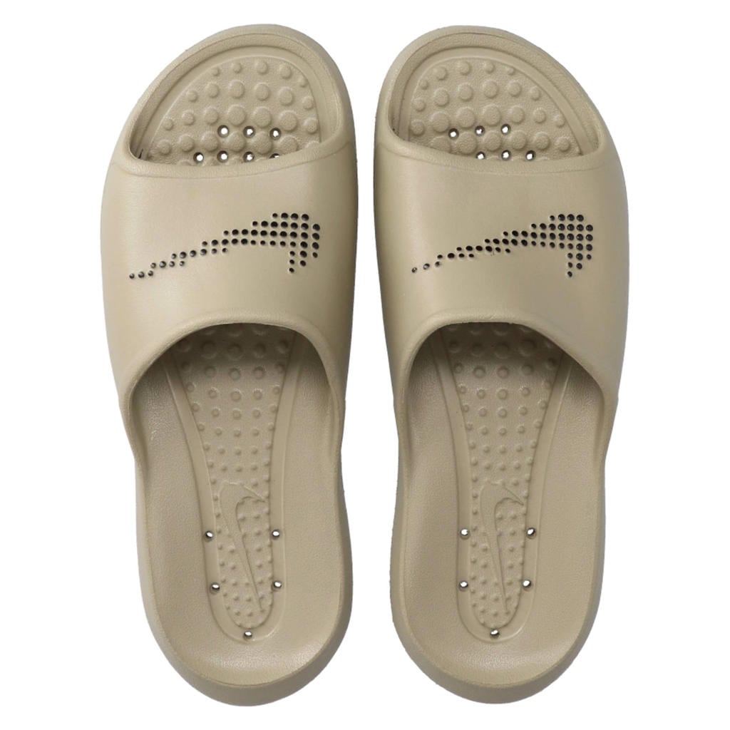 Kaki en zwarte heren Nike Victori One Shower badslippers met logo van rubber
