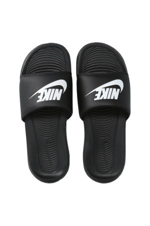 Victori One badslippers met logo zwart/wit