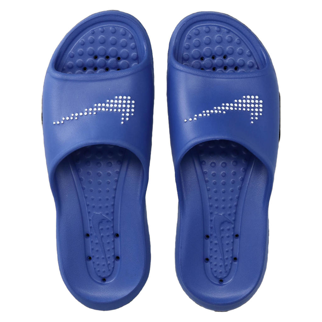 Kobaltblauw en witte heren Nike Victori One Shower badslippers met logo van rubber