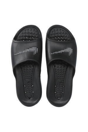 Victori One Shower badslippers met logo zwart/wit