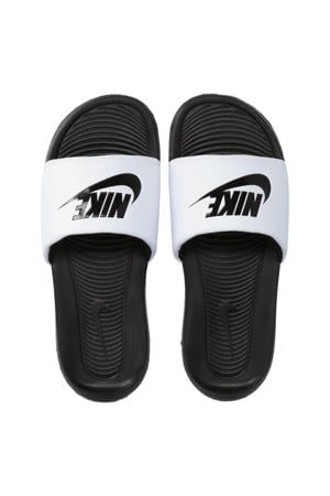 Victori One badslippers met logo wit/zwart