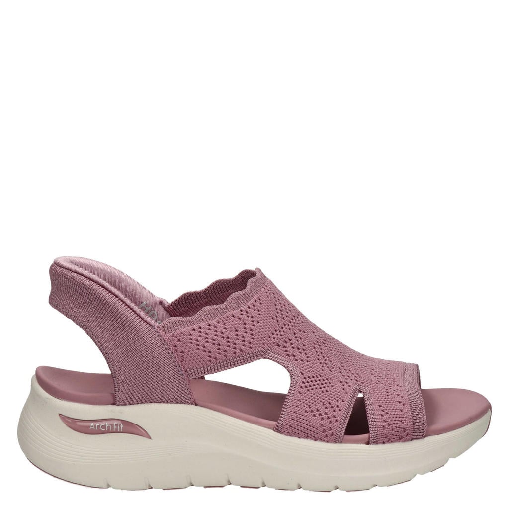 Skechers sandalen met sleehak roze