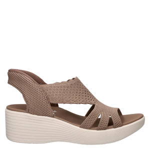 Parallel Lite Summer Invite sandalen met sleehak taupe