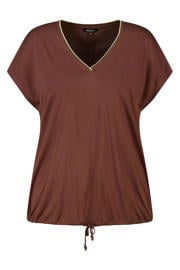 thumbnail: MS Mode T-shirt met glitters Plus Size - bruin