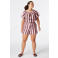 MS Mode a-line gestreepte top Plus Size - roze