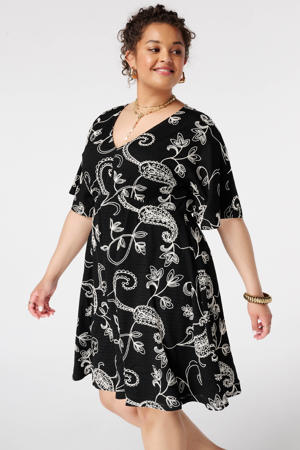korte jurk Plus Size - zwart