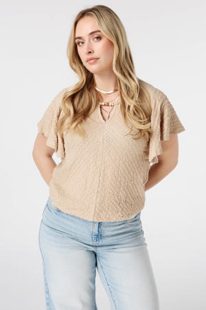 ballon top Plus Size - zand