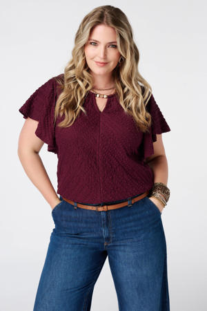 top Plus Size - donkerrood