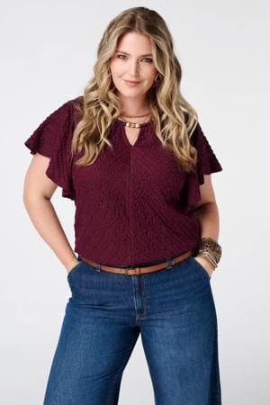 top Plus Size - donkerrood