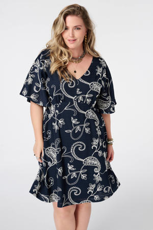 korte jurk Plus Size - donkerblauw