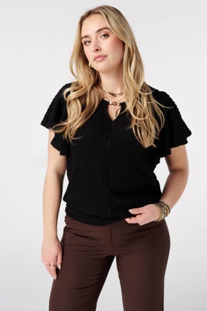 ballon top Plus Size - zwart